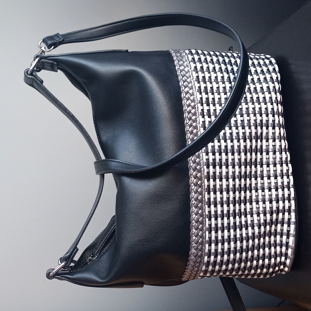 David Jones Parade Woven Hobo Bag with detachable Cross Body Strap
